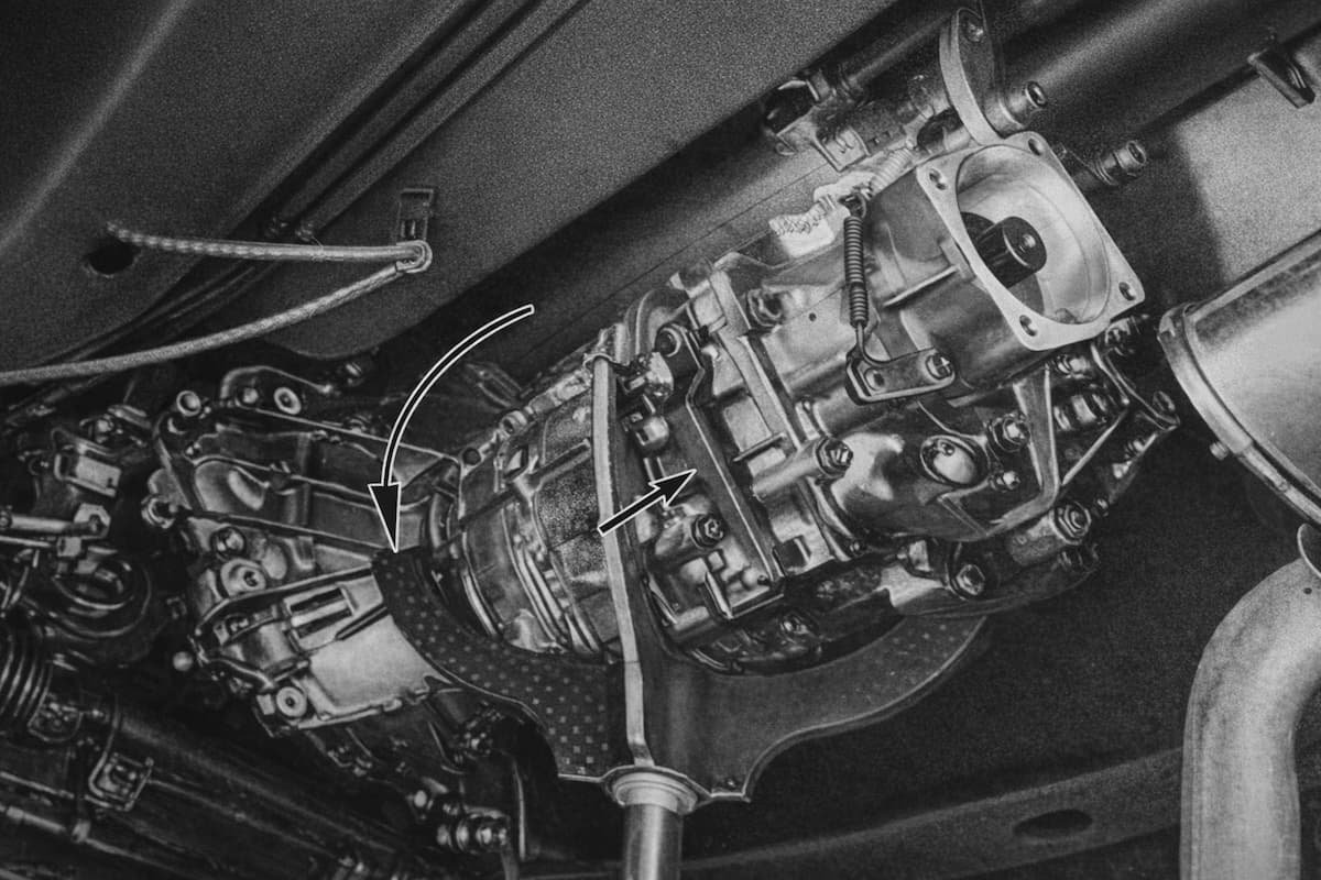 Como quitar la caja de marcha mecánica de un Peugeot 505