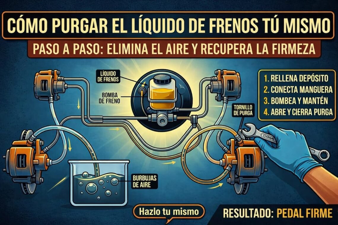 Infografía sobre purgado de frenos.